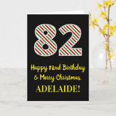 Fijne 82e verjaardag & prettige kerst, aangepaste  kaart (Gele Bloem)