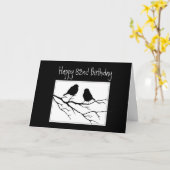 Fijne 82ste, 82ste, Birthday Twee Vogels Kaart (Gele Bloem)