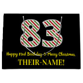 Fijne 83e verjaardag & prettige kerst, aangepaste  groot cadeauzakje (Voorkant)