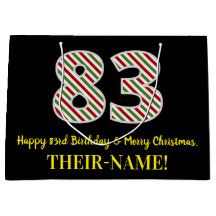 Fijne 83e verjaardag & prettige kerst, aangepaste 