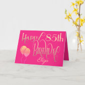 Fijne 85ste geboortedag naam Legant script Gold Pi Kaart (Gele Bloem)