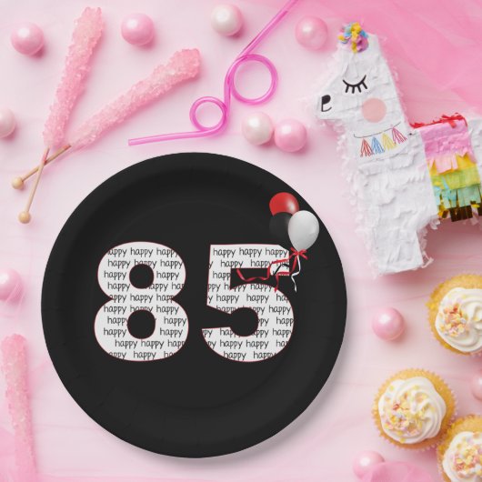 Fijne 85ste verjaardag op zwart Bord (Feest)