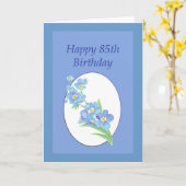 Fijne 85ste verjaardag Vergeet me niet. Kaart (Gele Bloem)