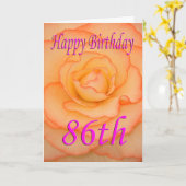 Fijne 86e verjaardag Bloem Kaart (Gele Bloem)