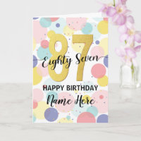 Fijne 87ste verjaardag Pastel Rainbow Gold Woman