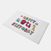 Fijne 8de verjaardag. 8 jaar per dag. deurmat (Schuin)