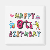 Fijne 8de verjaardag. 8 jaar per dag. magneet (Voorkant)