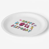 Fijne 8de verjaardag. 8 jaar per dag. papieren bordje (Gekanteld)