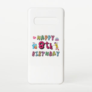 Fijne 8de verjaardag. 8 jaar per dag. samsung galaxy s10 hoesje