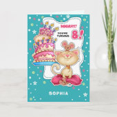 Fijne 8de verjaardag. Eigen naam Kat en muizen Kaart (Voorkant)