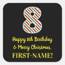 Fijne 8de verjaardag en prettige kerst, aangepaste