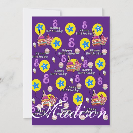 Fijne 8de verjaardag van de uitnodiging van de ver (Voorkant)