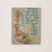 Fijne 90e kleurrijke verjaardag legpuzzel (Verticaal)