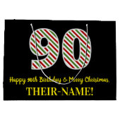 Fijne 90ste verjaardag en prettige kerst, aangepas groot cadeauzakje (Achterkant)