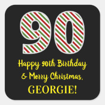 Fijne 90ste verjaardag en prettige kerst, aangepas