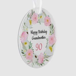Fijne 90ste verjaardag grootmoeder ornament