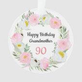 Fijne 90ste verjaardag grootmoeder ornament (voorkant)