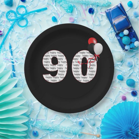 Fijne 90ste verjaardag op zwart Bord (Feest)