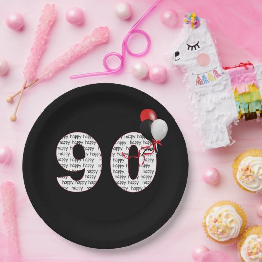 Fijne 90ste verjaardag op zwart Bord (Feest)