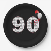 Fijne 90ste verjaardag op zwart Bord (Voorkant)