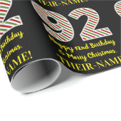 Fijne 92e verjaardag & prettige kerst, aangepaste  cadeaupapier (Rol Hoek)