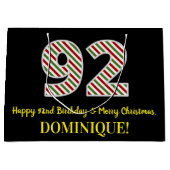 Fijne 92e verjaardag & prettige kerst, aangepaste  groot cadeauzakje (Voorkant)