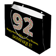 Fijne 92e verjaardag & prettige kerst, aangepaste 