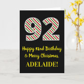 Fijne 92e verjaardag & prettige kerst, aangepaste kaart (Gele Bloem)