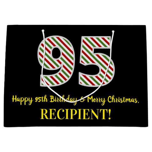Fijne 95e verjaardag & prettige kerst, aangepaste groot cadeauzakje (Voorkant)