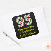 Fijne 95e verjaardag & prettige kerst, aangepaste vierkante sticker (Envelop)