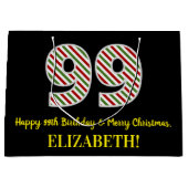 Fijne 99ste verjaardag en prettige kerst, aangepas groot cadeauzakje (Voorkant)