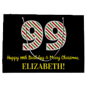 Fijne 99ste verjaardag en prettige kerst, aangepas groot cadeauzakje (Achterkant)