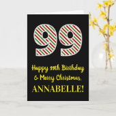 Fijne 99ste verjaardag en prettige kerst, aangepas kaart (Gele Bloem)