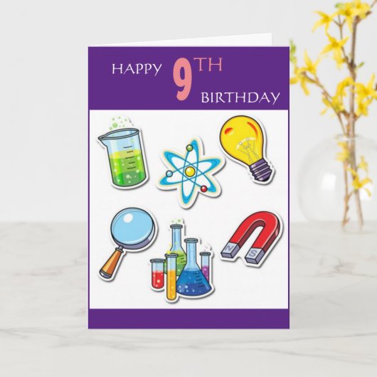 Fijne 9de verjaardag kaart (Gele Bloem)