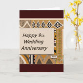 Fijne 9de. Weddenschap Jubileum Kaart (Gele Bloem)