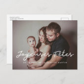 Fijne, aanpasbare fotokaartfeestjes briefkaart (Voorkant / Achterkant)