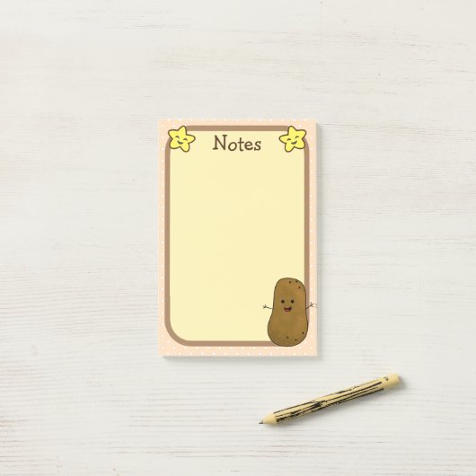 Fijne aardappel en sterren post-it® notes (Op bureau)