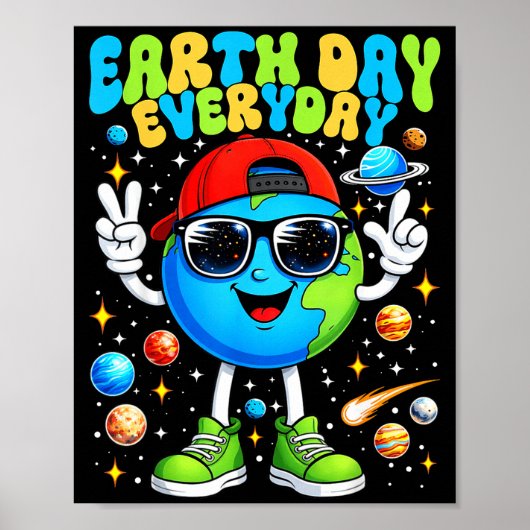 Fijne aarddag 2026, red de planeet aarde dag poster (Voorkant)