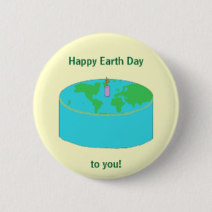 "Fijne Aarde Dag voor jou!" speld Ronde Button 5,7 Cm