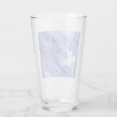 Fijne Abstracte acrylkunst schilderen in blauw wit Glas (Achterkant)