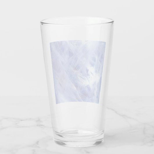 Fijne Abstracte acrylkunst schilderen in blauw wit Glas (Achterkant)