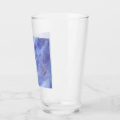 Fijne Abstracte acrylkunst schilderen in blauw wit Glas (Links)