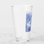 Fijne Abstracte acrylkunst schilderen in blauw wit Glas (Rechts)