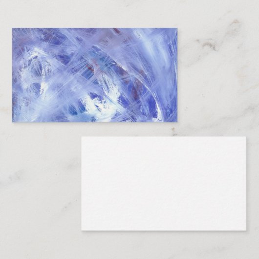 Fijne Abstracte acrylkunst schilderen in blauw wit Visitekaartje (Voorkant / Achterkant)