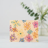Fijne Abstracte bloem Briefkaart (Staand voorkant)