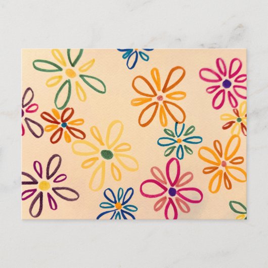 Fijne Abstracte bloem Briefkaart (Voorkant)