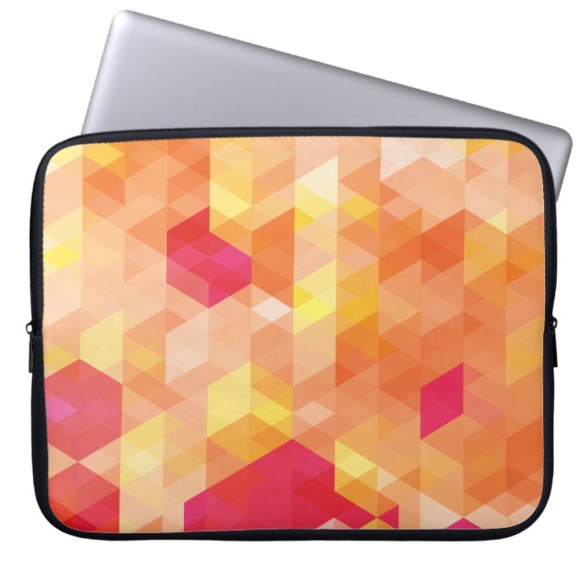 Fijne Abstracte Geometrische Cool Retro-Mode Laptop Sleeve (Voorkant)