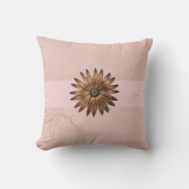 Fijne Abstracte ventilator op Bleek roze Sierkusse Kussen (Voorkant)