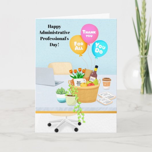 Fijne administratieve professionals dag met cadeau kaart (Voorkant)