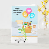Fijne administratieve professionals dag met cadeau kaart (Gele Bloem)